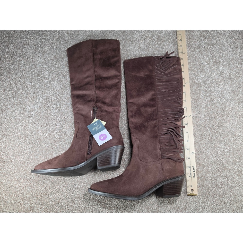 Universal Thread Patsy Chocolate Brown Fringe Tall Western Boots 6.5 NEW